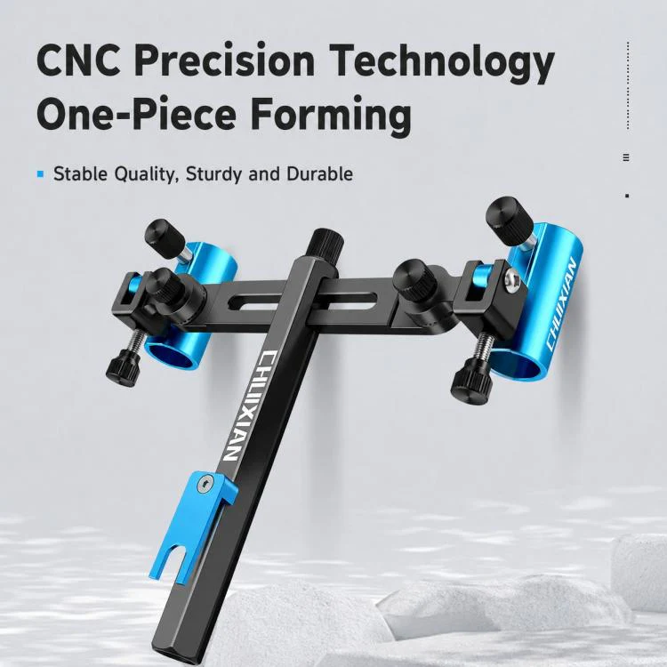 Aluminum Magnesium Alloy Dual Fishing Rod Holder 360 Adjustable Double Bracket for Fishing Box Chair(Blue) - Image 10