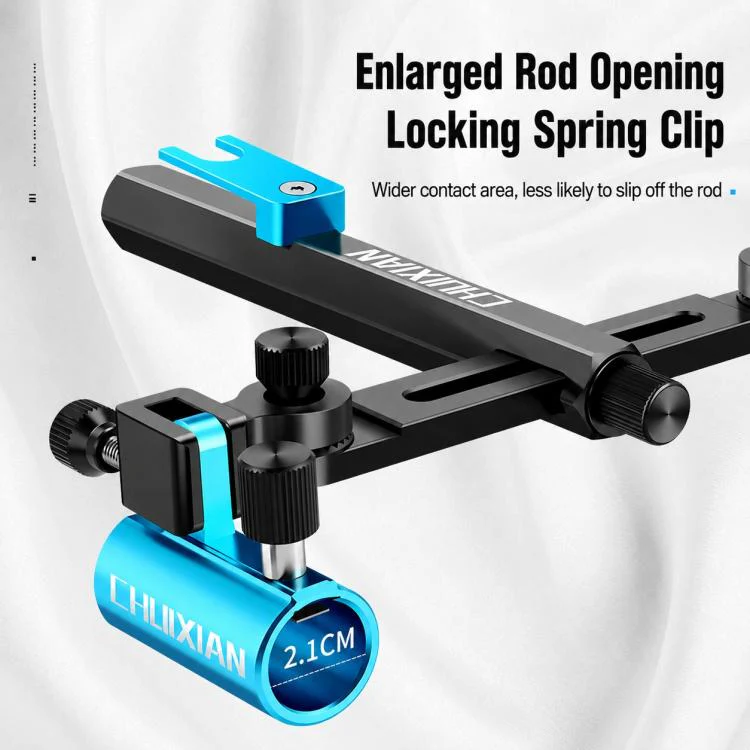 Aluminum Magnesium Alloy Dual Fishing Rod Holder 360 Adjustable Double Bracket for Fishing Box Chair(Red) - Image 8