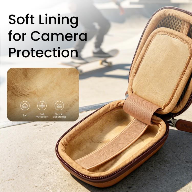 AMagisn ChicLite Series Action Camera Mini Carrying Case For Insta360, DJI Osmo Action & GoPro Hero(Brown) - Image 7
