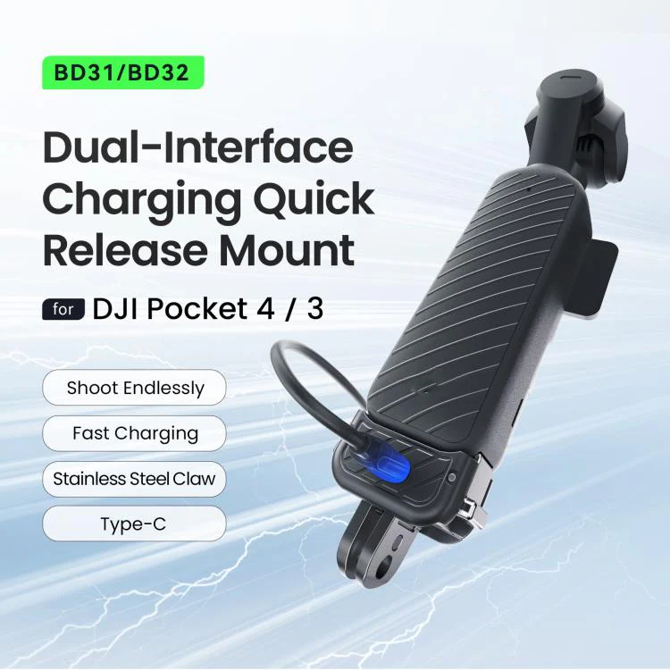 aMagisn Dual-Interface Quick Release Mount for DJI Pocket 4 / 3 Charging Mount - Image 2