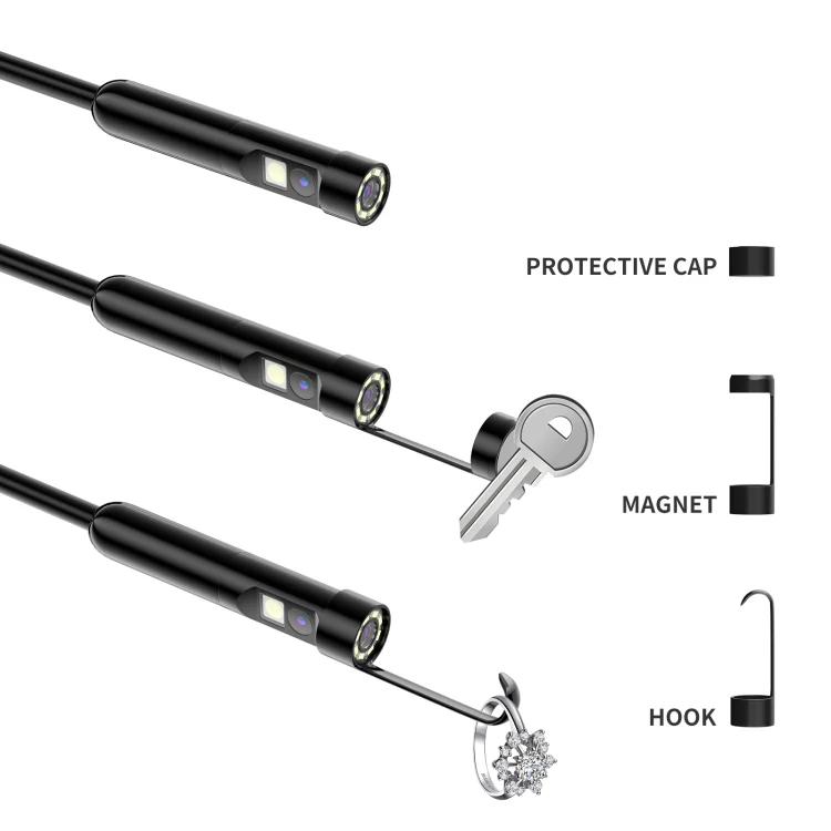 AN112 8mm Double Lenses HD Industry Endoscope Type-C + Micro USB + 8 Pin Connection, Length:2m Soft Tube - Image 8