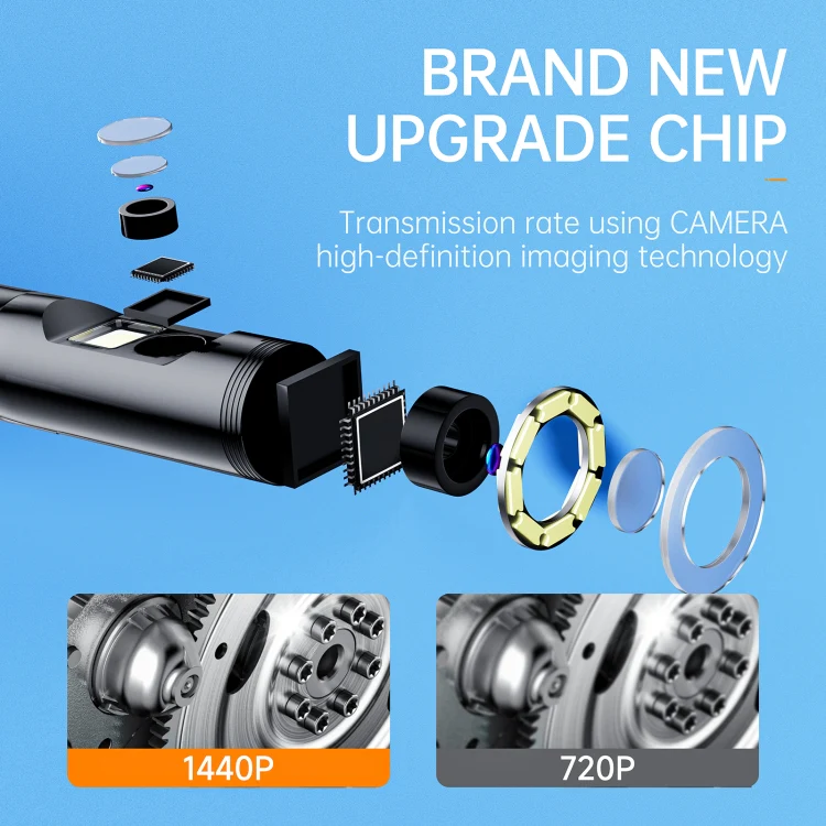 AN112 8mm Double Lenses HD Industry Endoscope Type-C + Micro USB + 8 Pin Connection, Length:3.5m Soft Tube - Image 6