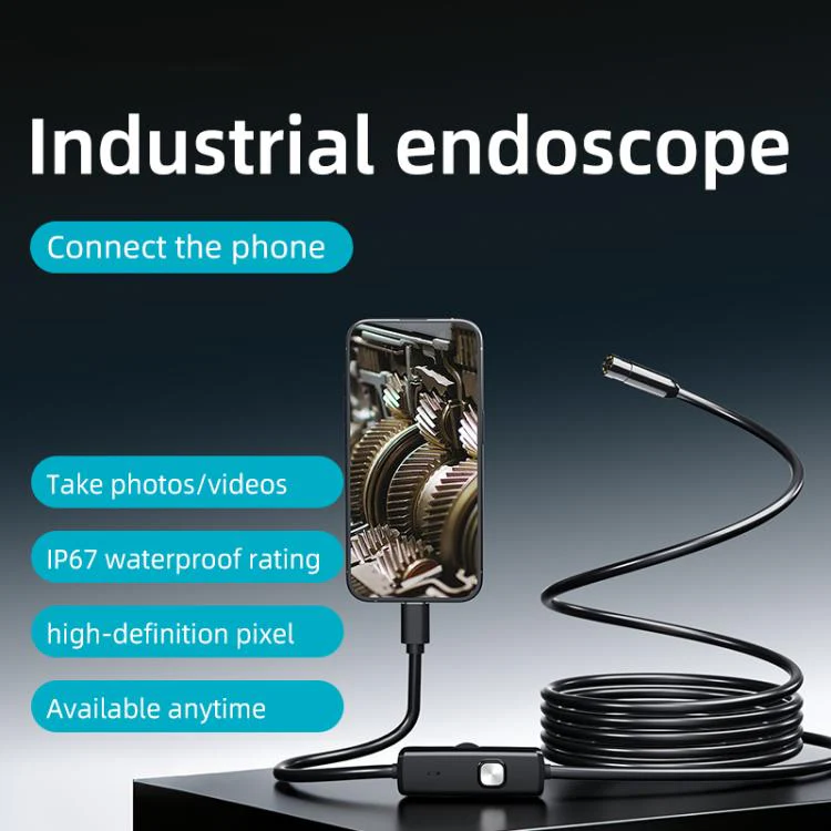 AN112T Type-C IP67 8LEDs 8mm Industry Digital Endoscope, Cable Length:10m Hard Cable - Image 2