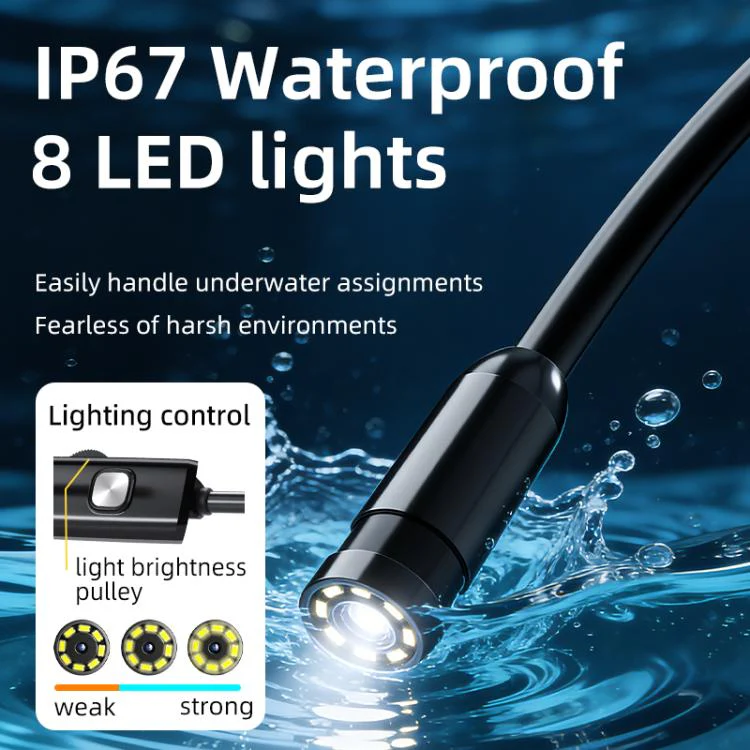 AN112T Type-C IP67 8LEDs 8mm Industry Digital Endoscope, Cable Length:1m Flexible Cable - Image 5