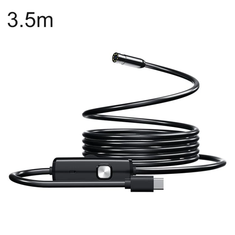 AN112T Type-C IP67 8LEDs 8mm Industry Digital Endoscope, Cable Length:3.5m Hard Cable
