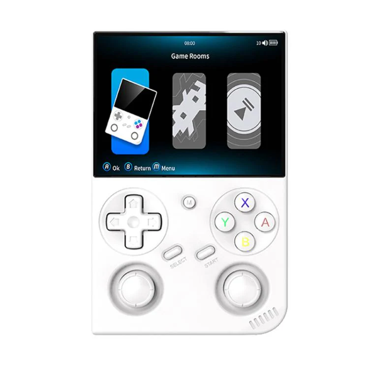 ANBERNIC RG 35XXPro Retro Handheld Console 3.5-Inch Screen Linux 64-Bit Pocket Gaming Device 64G+128G(White)