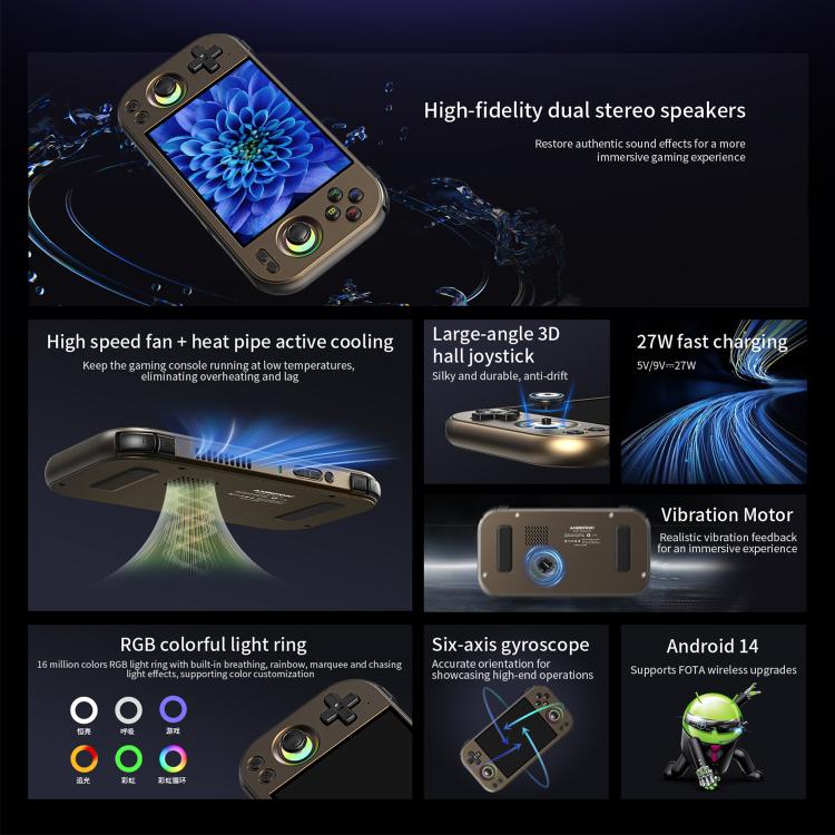 ANBERNIC RG 477M Android 14 Handheld Game Console With Aluminum Alloy Body, 4.7-Inch LTPS In-Cell Touch Screen, 3D Hall Joystick & Self-Developed AI Assistant 128G(Black) - Image 9
