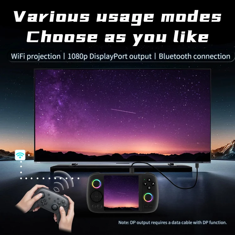 ANBERNIC RG Cube Retro Handheld Game Console With 3.95 Inch Screen T820 CPU Android 13 RGB Light 8+128G(Black) - Image 10