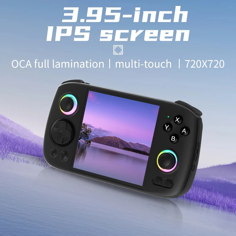 ANBERNIC RG Cube Retro Handheld Game Console With 3.95 Inch Screen T820 CPU Android 13 RGB Light 8+128G(Black) - Image 3