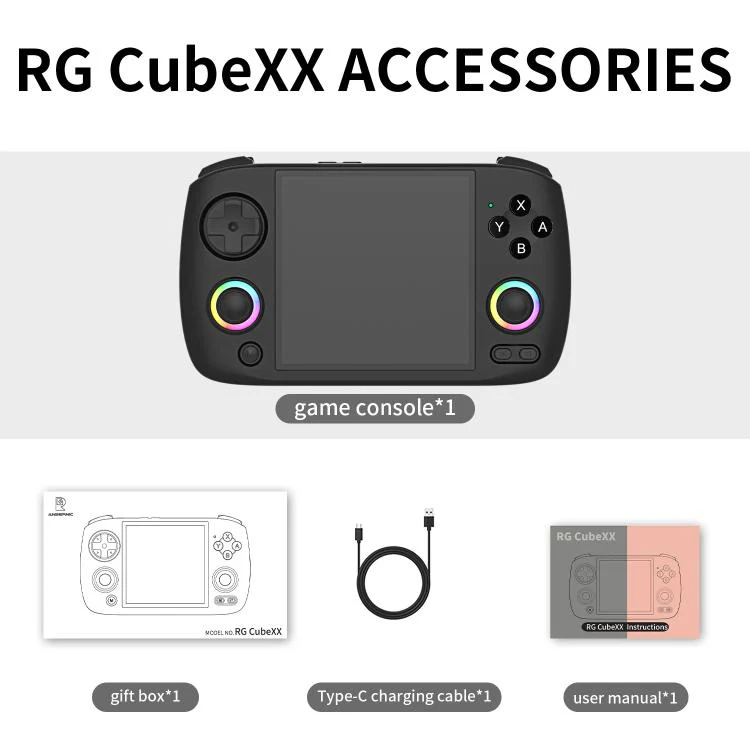 ANBERNIC RG CubeXX 3.95-Inch IPS Screen Handheld Game Console Supports WiFi Bluetooth, Linux 64-Bit 32G+64G(Black) - Image 12