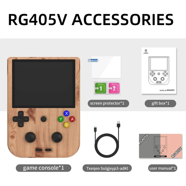 ANBERNIC RG405V 4+128G 7000+ Games Handheld Game Console 4-Inch IPS Screen Android 12 System T618 64-Bit Game Player(Wood Grain) - Image 13