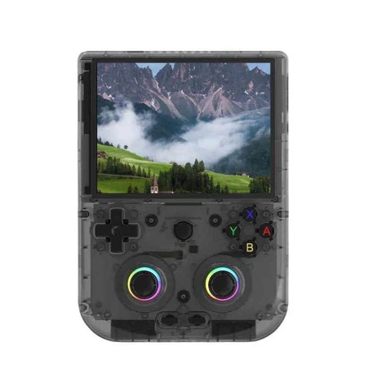 ANBERNIC RG406V 4 inch IPS Multi-Touch Portable Retro Gaming Console, Memory: 128G(Transparent Black)