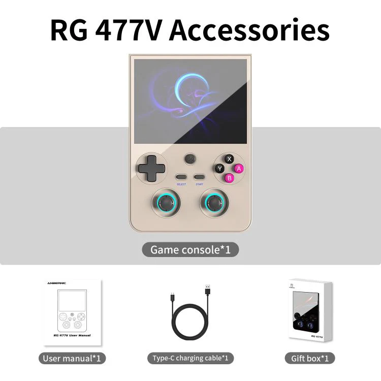 ANBERNIC RG477V 4.7-Inch 120Hz Vertical Handheld Console Dimensity 8300 Chipset, Android 14, RGB Lighting & Gyroscope Built In 8G+128GB+128G SD Card(Black) - Image 12