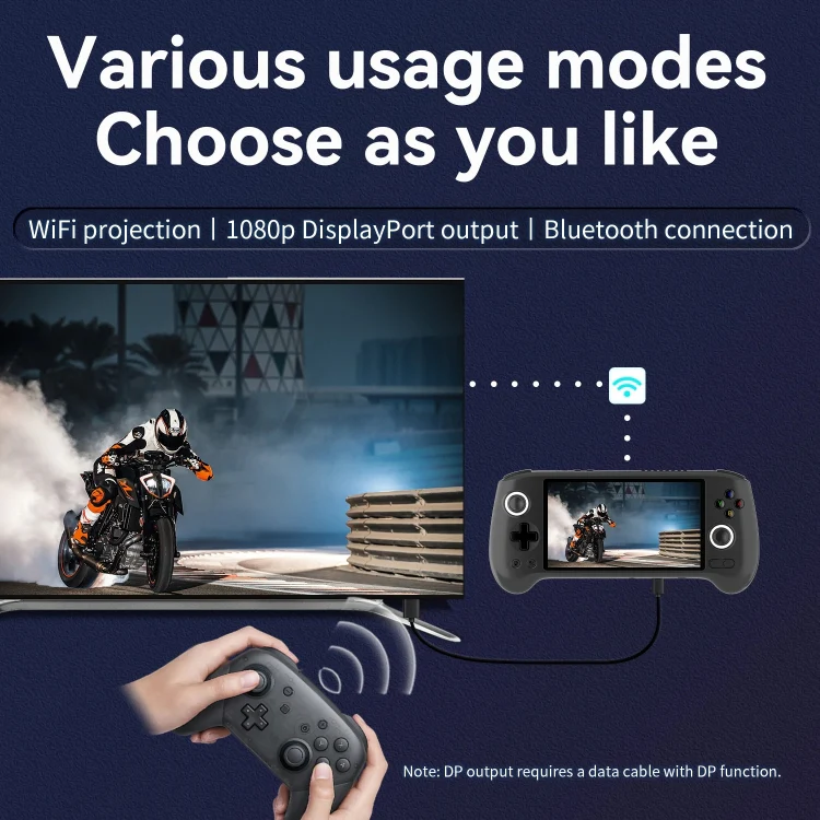ANBERNIC RG556 Handheld Game Console Android 13 System 5.48-Inch AMOLED Screen WIFI Bluetooth Game Player 128GB+128GB(Black) - Image 7