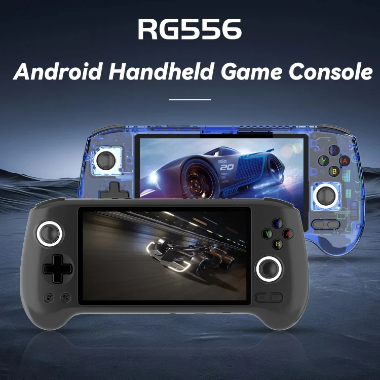 ANBERNIC RG556 Handheld Game Console Android 13 System 5.48-Inch AMOLED Screen WIFI Bluetooth Game Player 128GB+256GB(Transparent Blue) - Image 2