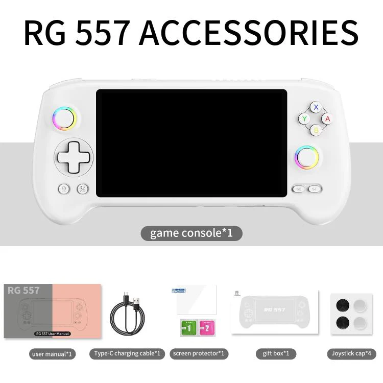 ANBERNIC RG557 Handheld Game Console 5.48-Inch AMOLED Screen Android 14 Video Game Player 12+128G(Transparent Purple) - Image 11