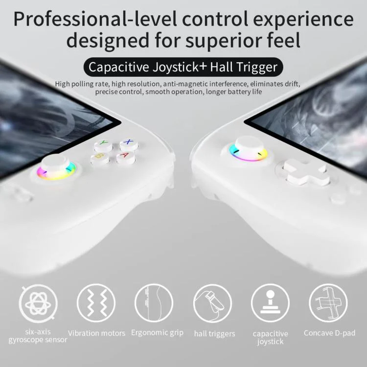 ANBERNIC RG557 Handheld Game Console 5.48-Inch AMOLED Screen Android 14 Video Game Player 12+256G(Transparent Purple) - Image 6