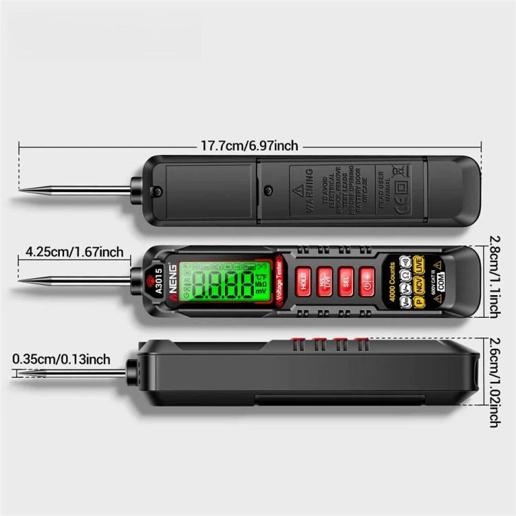 ANENG Digital Intelligent Car Repair Pen Multimeter, Model: A3015 Battery - Image 2