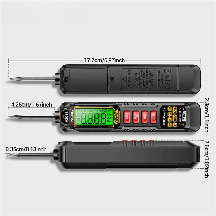 ANENG Digital Intelligent Car Repair Pen Multimeter, Model: A3016 Lithium Battery - Image 2