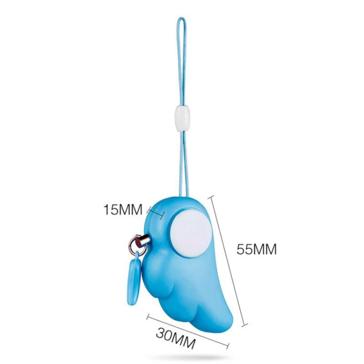 Angel Wing Anti-rape Device Personal Alarm, Self-defense Defend Wolf, Mini Alarm with 90dB Alarm Sound for Girl and Kids (Blue) - Image 2