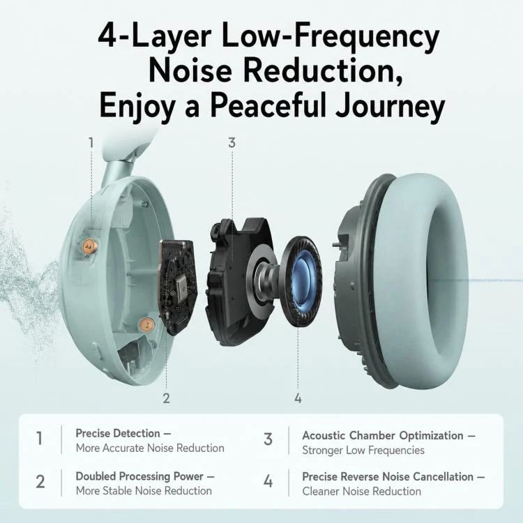 ANKER Soundcore D1402 Space 2 Wireless Over-Ear Noise Reduction Bluetooth Headphones(Green) - Image 12