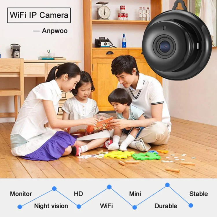 Anpwoo MN001 3518Ev200 1.0 MP Mini HD WiFi IP Camera with 6 PCS Infrared LEDs, Support Motion Detection & Night Vision & TF Card(Max 64GB) - Image 6