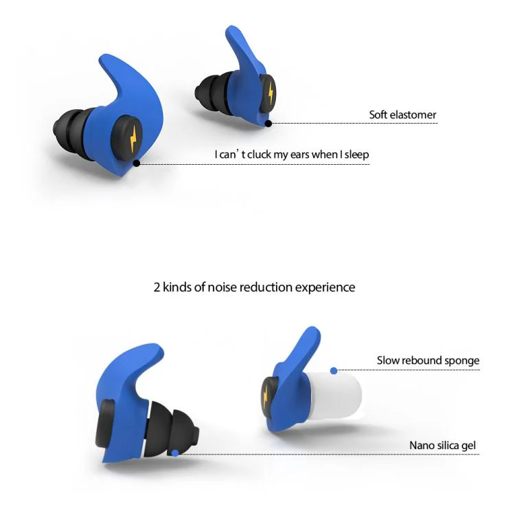 Anti-noise Sleep Earplugs Soundproof Earplugs(Blue) - Image 4