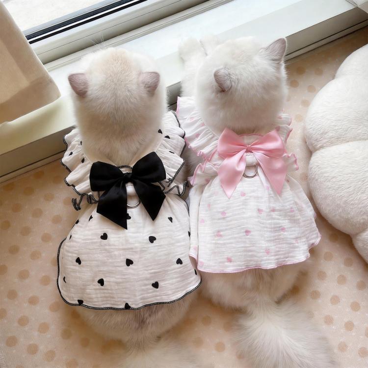 Anti-Shedding Thin Cat Clothes Summer Wearable Harness Dress For Pets, Size: M(Blue) - Image 5