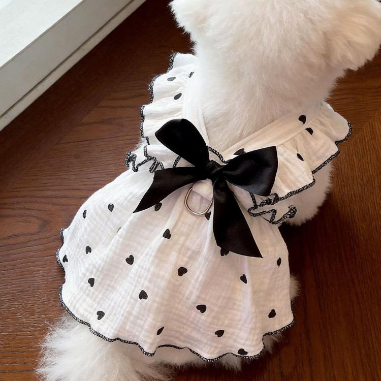 Anti-Shedding Thin Cat Clothes Summer Wearable Harness Dress For Pets, Size: XL(Black)