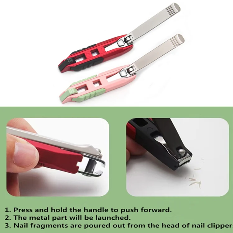 Anti-splash Nail Clippers Multifunctional Mobile Phone Holder Nail Clippers,Style: PinkSsuit - Image 5