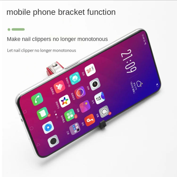 Anti-splash Nail Clippers Multifunctional Mobile Phone Holder Nail Clippers,Style: PinkSsuit - Image 7