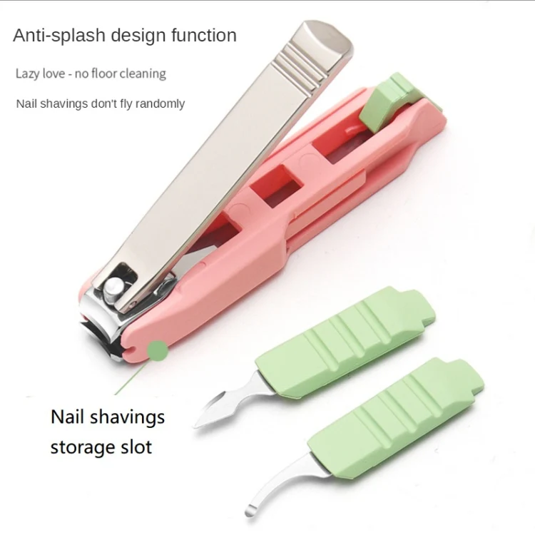 Anti-splash Nail Clippers Multifunctional Mobile Phone Holder Nail Clippers,Style: Red Suit - Image 4