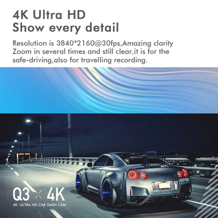 Anytek Q3 4K Driving Recorder WiFi Dual Record Night Vision Sensor Mobile Detection Recorder - Image 8