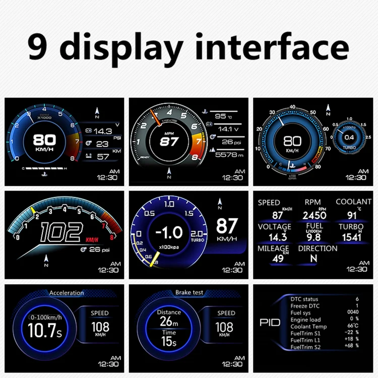 AP-6 Car HUD Head-up Display OBD GPS Driving Computer Code Table - Image 4