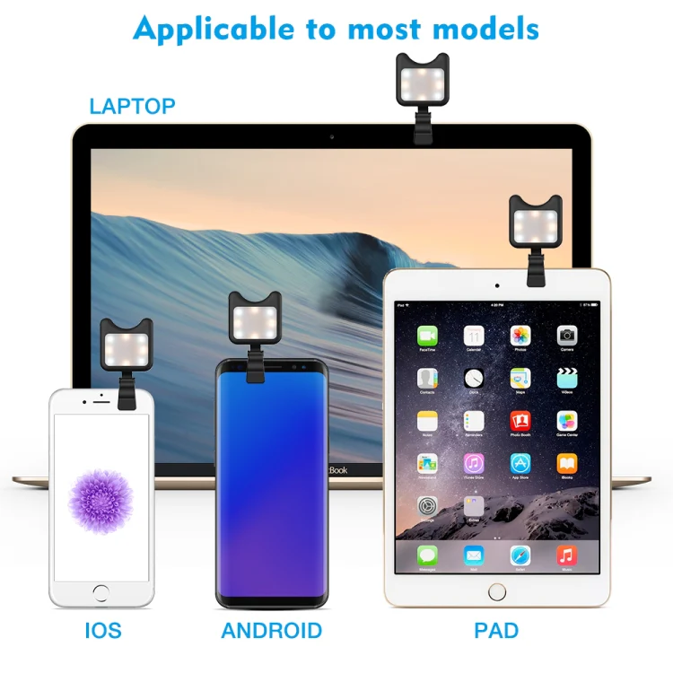 APEXEL APL-FL01 Universal Phone Camera Lens Selfie LED Fill Light with Clip, For iPhone, Samsung, Huawei, Xiaomi, HTC and Other Smartphones(Black) - Image 11