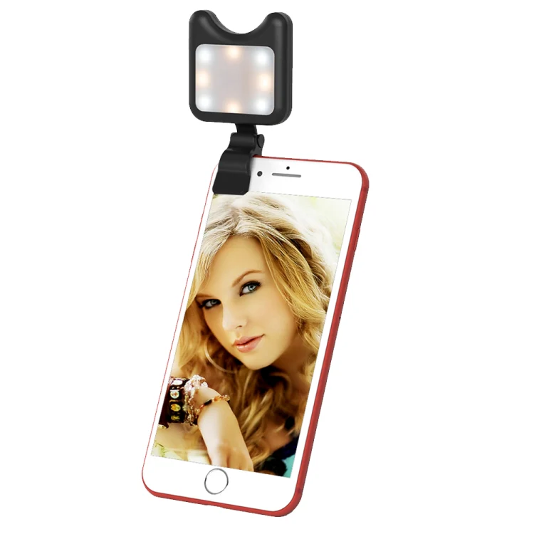 APEXEL APL-FL01 Universal Phone Camera Lens Selfie LED Fill Light with Clip, For iPhone, Samsung, Huawei, Xiaomi, HTC and Other Smartphones(Black) - Image 2