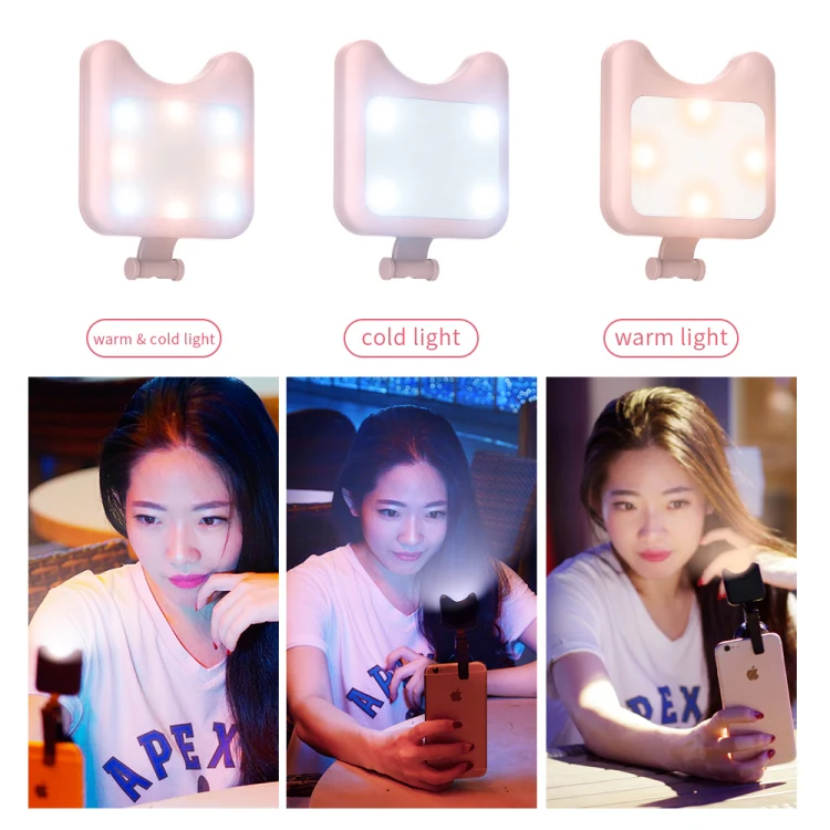 APEXEL APL-FL01 Universal Phone Camera Lens Selfie LED Fill Light with Clip, For iPhone, Samsung, Huawei, Xiaomi, HTC and Other Smartphones(Black) - Image 7