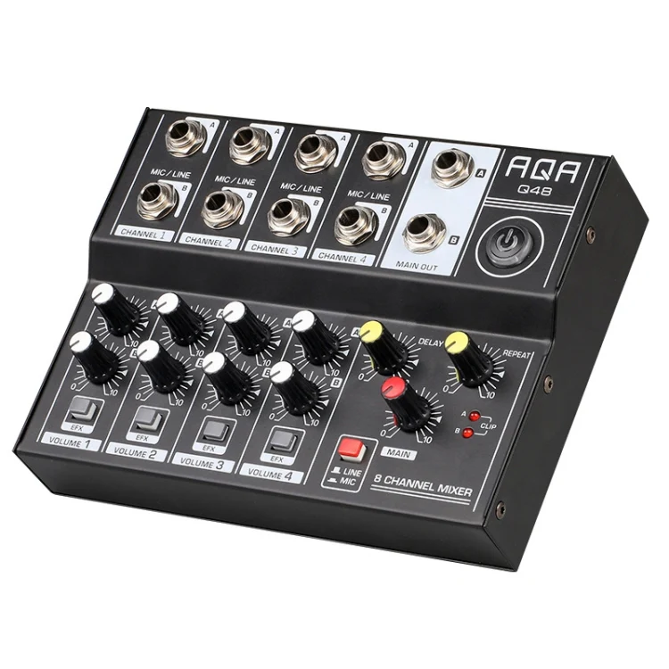 AQA 8-channel Mixer Microphone Effector (Black) - Image 2