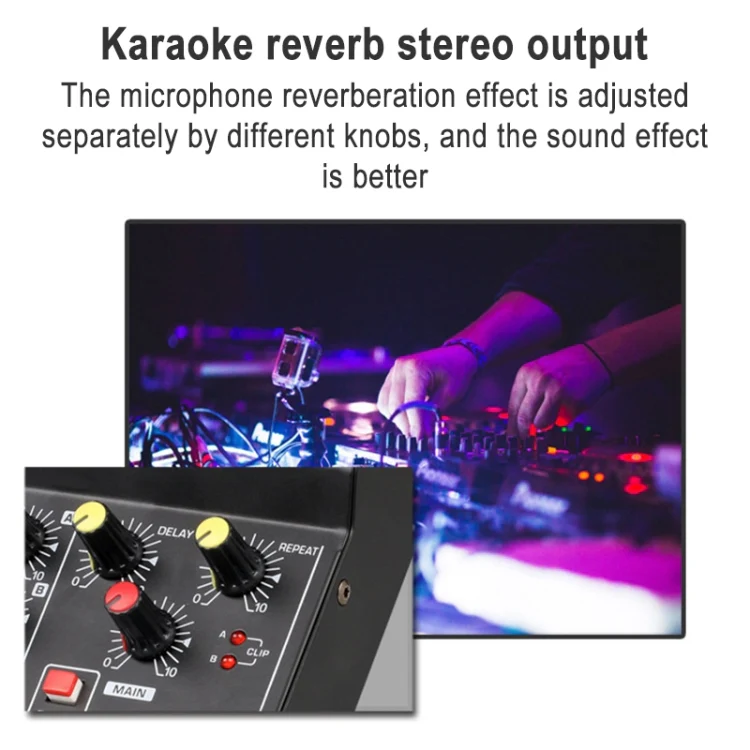 AQA 8-channel Mixer Microphone Effector (Black) - Image 5