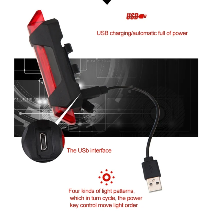 AQY-093 Detachable USB Rechargeable LED Bike Taillight(Red) - Image 6