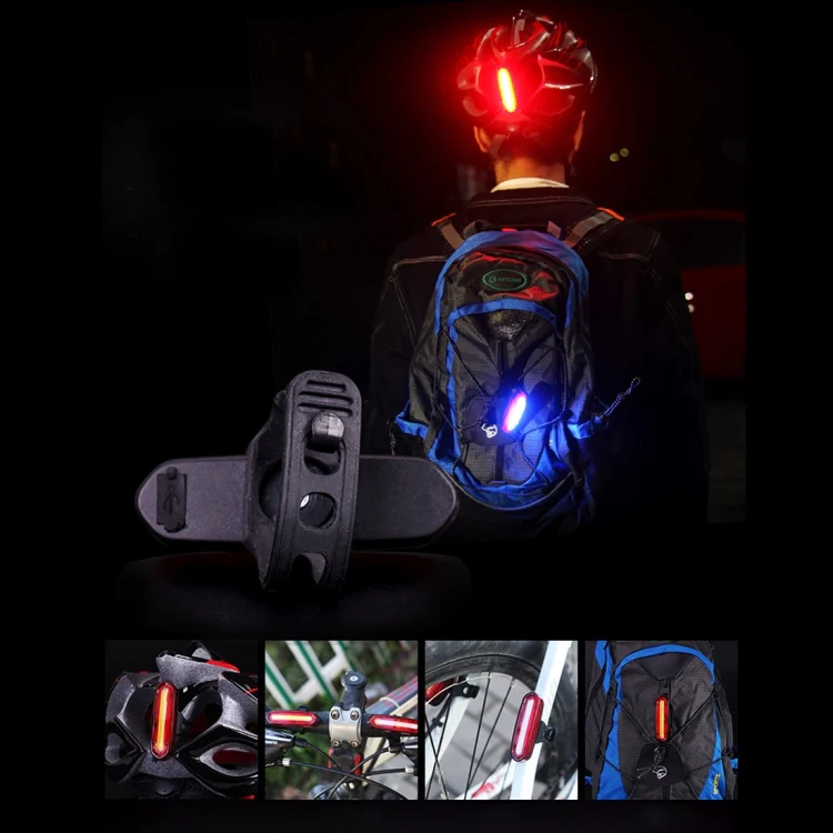 AQY-096 IPX4 Detachable USB Rechargeable Dual Color LED Bike Taillight (White & Red) - Image 7