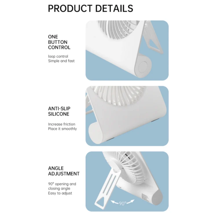 AR-13 Home Office Hanging Fan Summer Cooler Silent Operation Desktop Fan(White) - Image 10