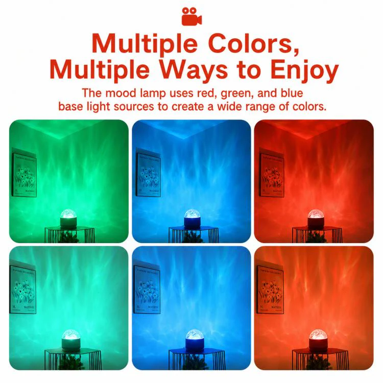 Atmosphere Night Light 16 Colors Rotating Projector Desk Lamp With Remote Control, Power: Rechargeable(Starry Sky) - Image 3