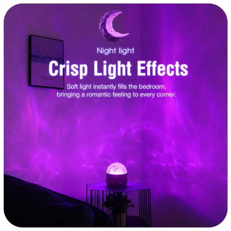 Atmosphere Night Light 16 Colors Rotating Projector Desk Lamp With Remote Control, Power: Rechargeable(Starry Sky) - Image 4