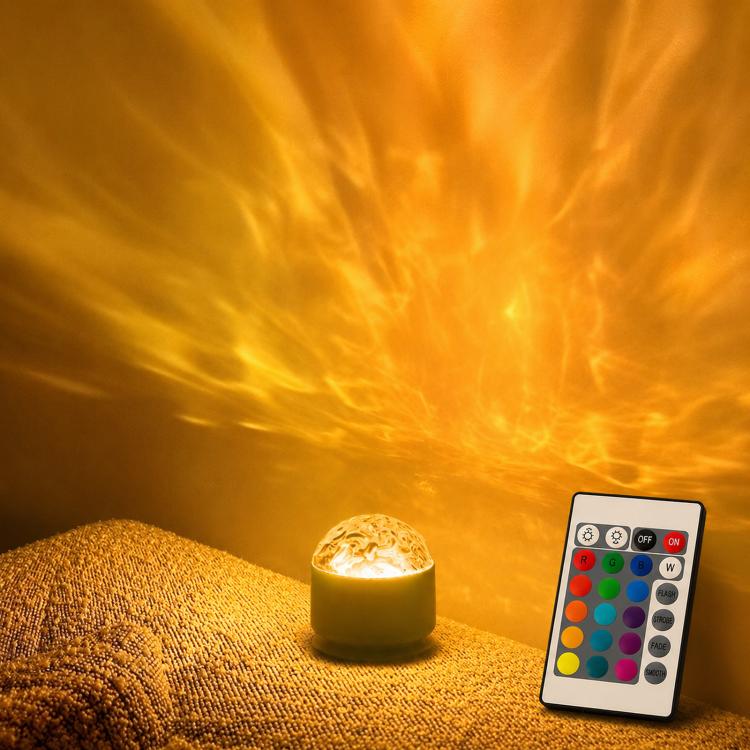 Atmosphere Night Light 16 Colors Rotating Projector Desk Lamp With Remote Control, Power: USB Plug-in(Ripples)