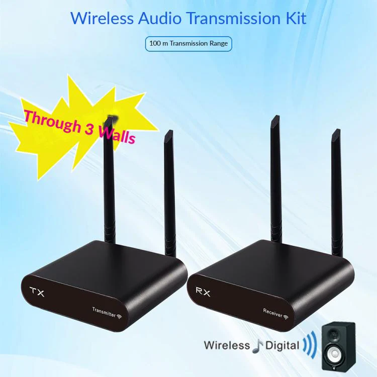 AU680 Audio Transmission Adapter Wireless Speaker Transmitter and Receiver Kit, UK Plug(Black) - Image 2