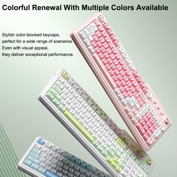 AULA F3099 99 Keys RGB Lighting Tri-Mode Gaming Keyboard(White Blue) - Image 5