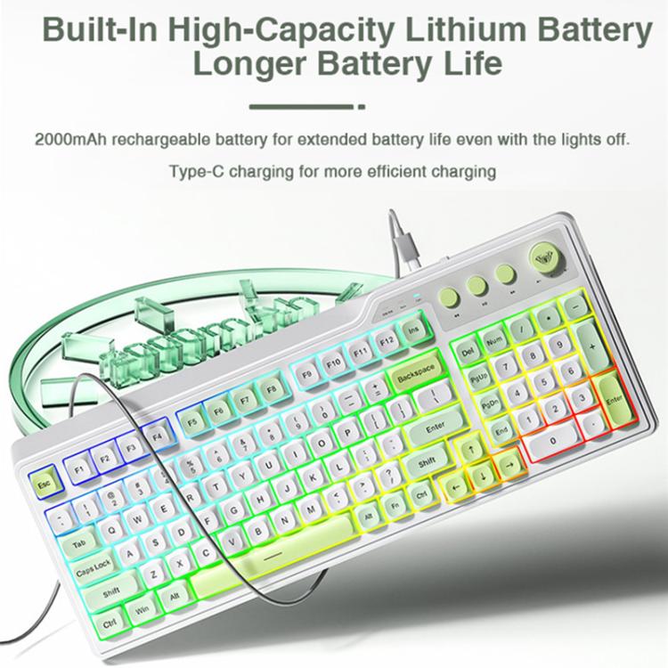 AULA F3099 99 Keys RGB Lighting Tri-Mode Gaming Keyboard(White Blue) - Image 8