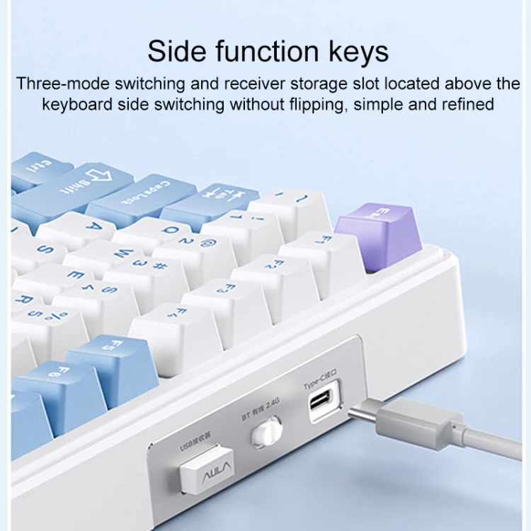 AULA F99 99 Keys Wired/2.4G/Bluetooth Three Model Customized RGB Mechanical Keyboard(Dark Night Kingdom) - Image 8