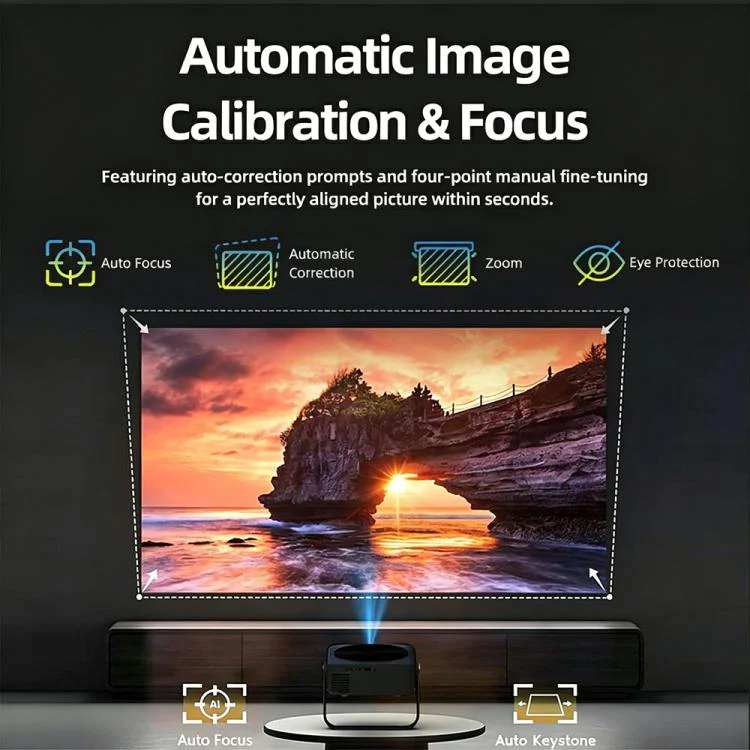 AUN A005 1080P 760ANSI LCD Display Smart Projector with Holder, Plug:AU Plug(Dark Grey) - Image 10